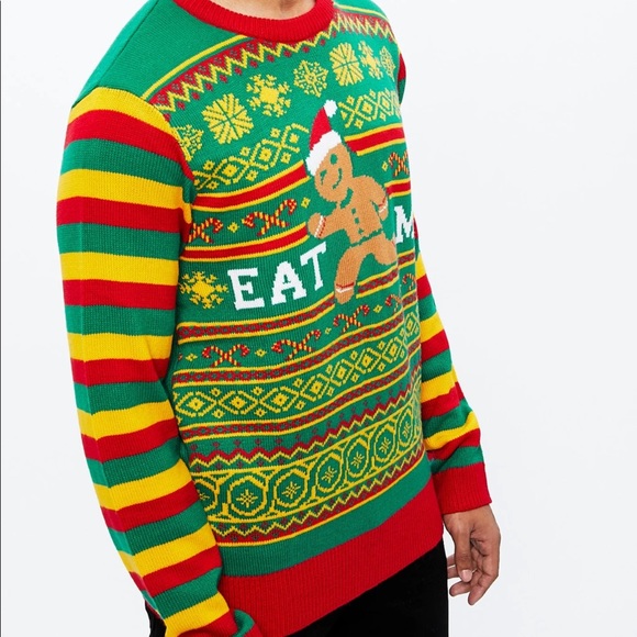 SALE $20 Funny Ugly Xmas Sweater Gingerbread Man-Eat Me Sweatshirt - Picture 7 of 7